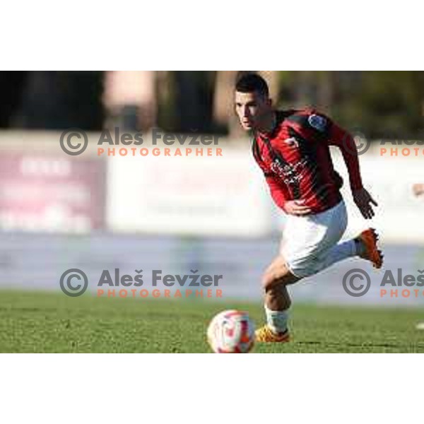 in action during Prva Liga Telemach 2022-2023 football match between Tabor Sezana and Gorica in Sezana on March 16, 2023