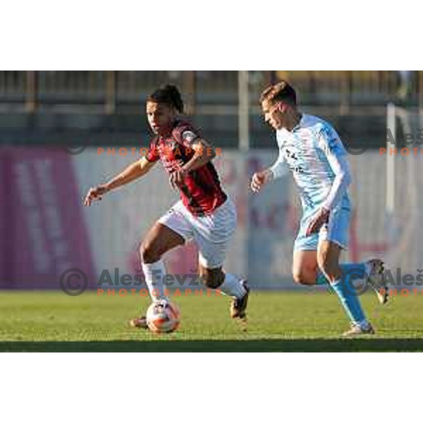 Zacharie Lulu Iscaye in action during Prva Liga Telemach 2022-2023 football match between Tabor Sezana and Gorica in Sezana on March 16, 2023