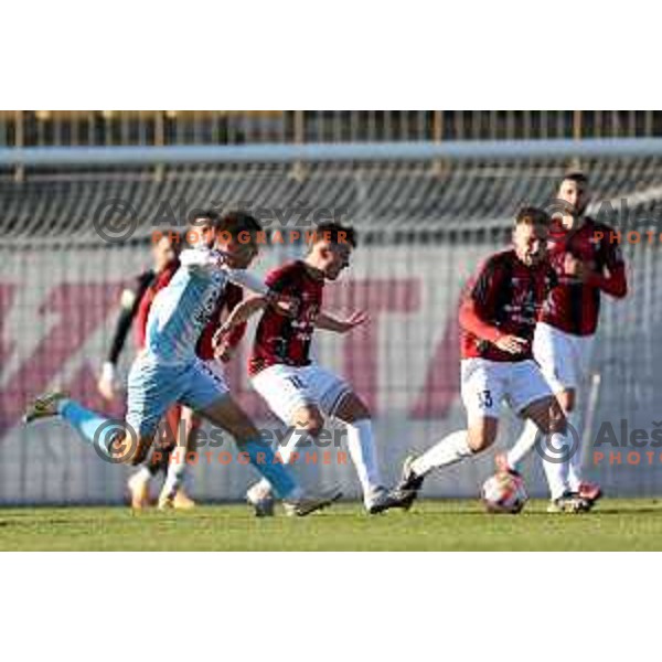 in action during Prva Liga Telemach 2022-2023 football match between Tabor Sezana and Gorica in Sezana on March 16, 2023