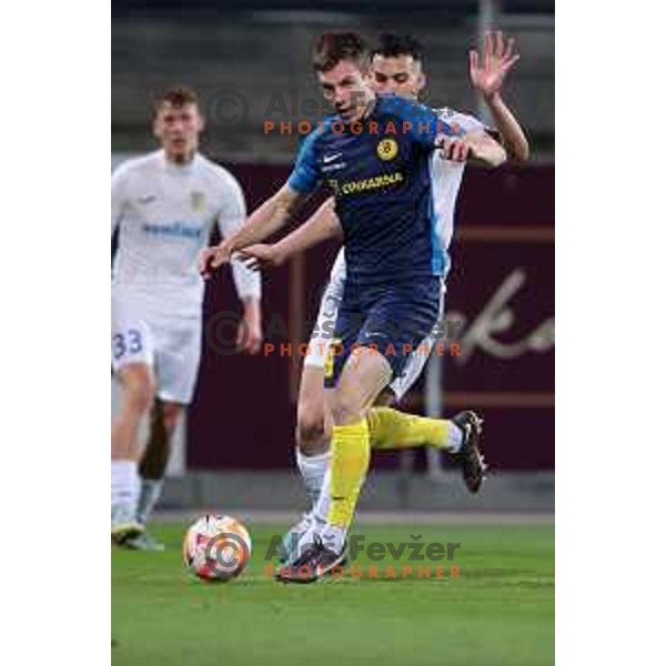 Mark Zabukovnik in action during Prva Liga Telemach 2022-2023 football match between Celje and Domzale in Celje, Slovenia on March 18, 2023 