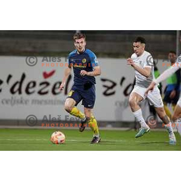 Mark Zabukovnik in action during Prva Liga Telemach 2022-2023 football match between Celje and Domzale in Celje, Slovenia on March 18, 2023 