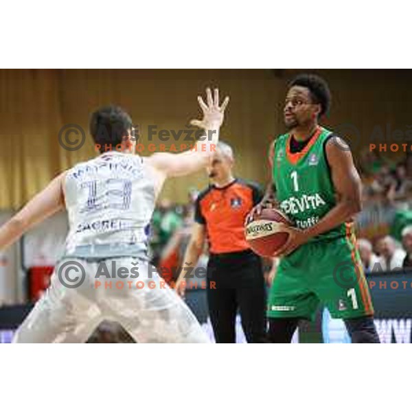 Yogi Ferrell of Cedevita Olimpija in action during ABA league 2022-2033 regular season match between Cedevita Olimpija and Cibona (CRO) in Ljubljana, Slovenia on March 18, 2023