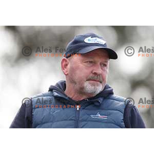 Janez Skok during the first race of the wild water slalom season 2023 at Tacen World Cup course in Ljubljana, Slovenia on March 19, 2023