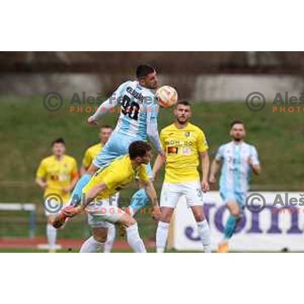 Dario Kolobaric in action during Prva Liga Telemach 2022-2023 football match between Bravo and Gorica in Ljubljana, Slovenia on March 19, 2023