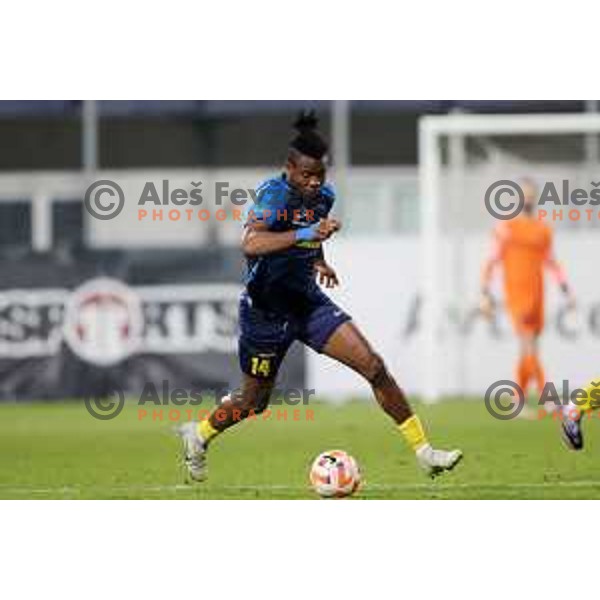 Charles Ikwuemesi in action during Prva Liga Telemach 2022-2023 football match between Celje and Domzale in Celje, Slovenia on March 18, 2023