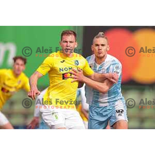 Tino Agic in action during Prva Liga Telemach 2022-2023 football match between Bravo and Gorica in Ljubljana, Slovenia on March 19, 2023