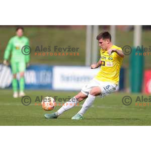 Mark Spanring in action during Prva Liga Telemach 2022-2023 football match between Bravo and Gorica in Ljubljana, Slovenia on March 19, 2023