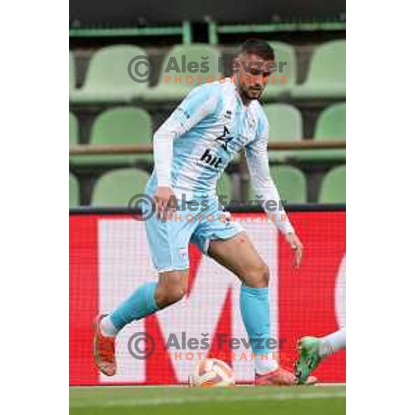 Dario Kolobaric in action during Prva Liga Telemach 2022-2023 football match between Bravo and Gorica in Ljubljana, Slovenia on March 19, 2023