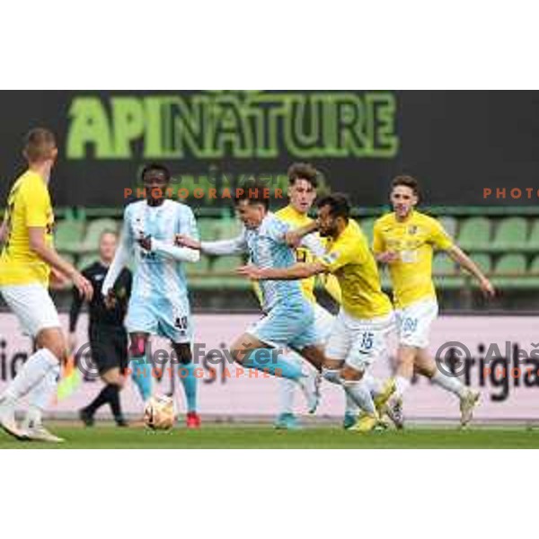 Etien Velikonja in action during Prva Liga Telemach 2022-2023 football match between Bravo and Gorica in Ljubljana, Slovenia on March 19, 2023