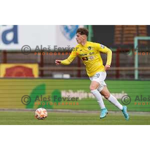 Beno Selan in action during Prva Liga Telemach 2022-2023 football match between Bravo and Gorica in Ljubljana, Slovenia on March 19, 2023