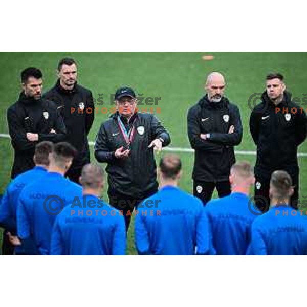 Matjaz Kek at practice session of Slovenia National Football team in Kranj on March 20, 2023