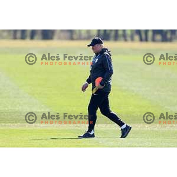 Head coach Matjaz Kek during practice session of Slovenia National football team at NNC Brdo, Slovenia on March 21, 2023