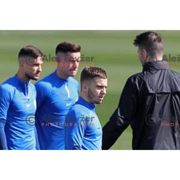 Luka Zahovic during practice session of Slovenia National football team at NNC Brdo, Slovenia on March 21, 2023