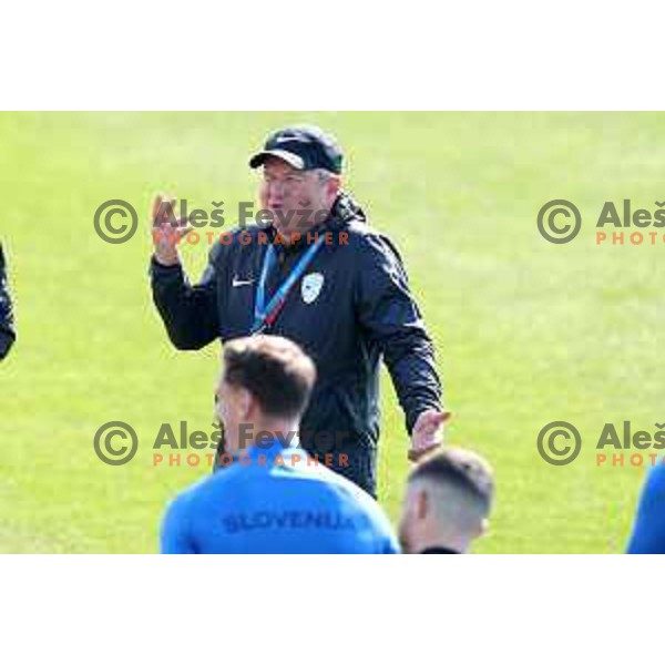 Head coach Matjaz Kek during practice session of Slovenia National football team at NNC Brdo, Slovenia on March 21, 2023