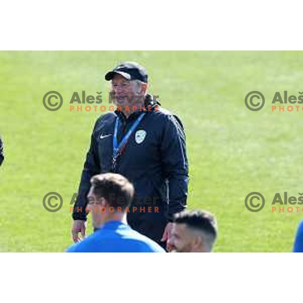 Head coach Matjaz Kek during practice session of Slovenia National football team at NNC Brdo, Slovenia on March 21, 2023