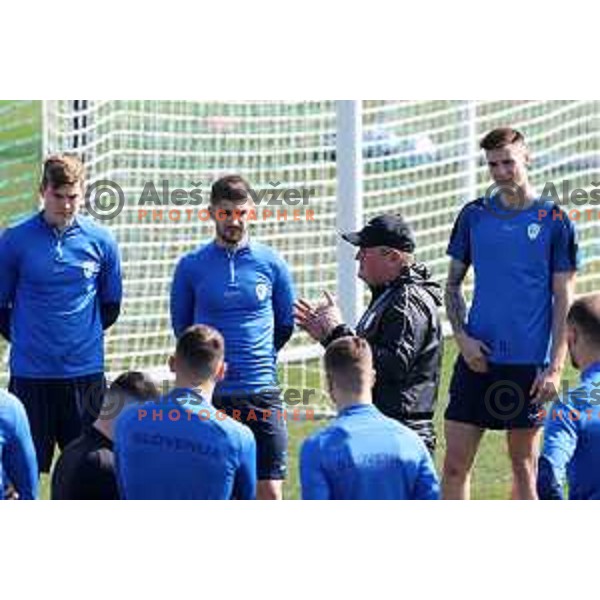 Head coach Matjaz Kek during practice session of Slovenia National football team at NNC Brdo, Slovenia on March 21, 2023