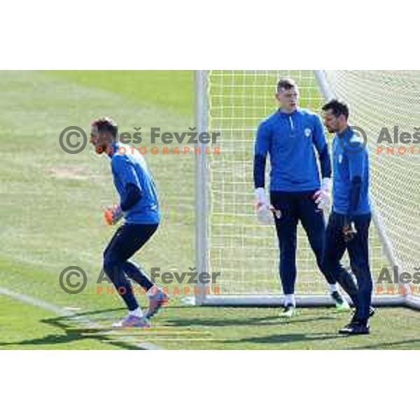 Jan Oblak during practice session of Slovenia National football team at NNC Brdo, Slovenia on March 21, 2023