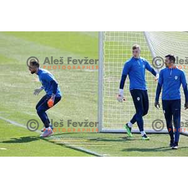 Jan Oblak during practice session of Slovenia National football team at NNC Brdo, Slovenia on March 21, 2023