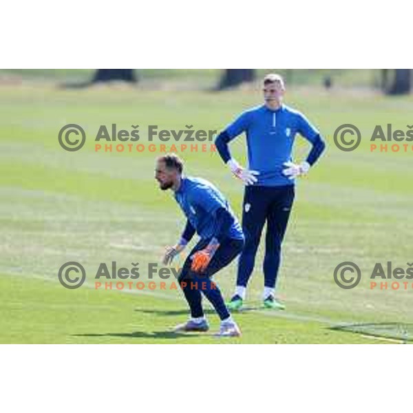 Jan Oblak during practice session of Slovenia National football team at NNC Brdo, Slovenia on March 21, 2023