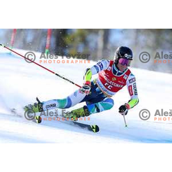 Miha Oserban skies as forerunner at AUDI FIS Ski World Cup Giant Slalom for 62.Vitranc Cup, Kranjska Gora, Slovenia on March 11, 2023