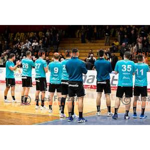 in action during EHF European Cup handball match between Gorenje Velenje and Vojvodina in Red Hall, Velenje, Slovenia on March 25, 2023