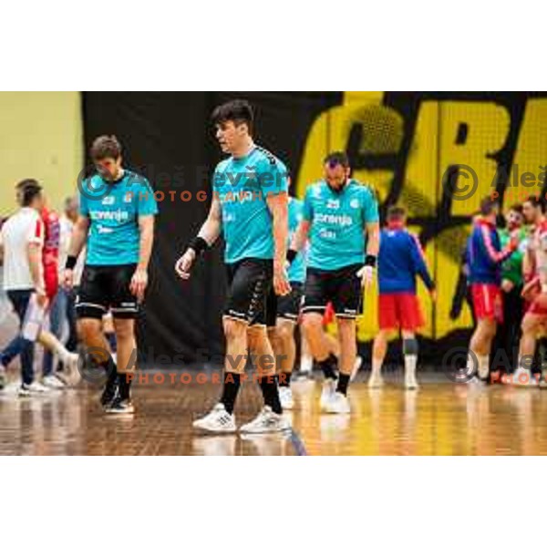 in action during EHF European Cup handball match between Gorenje Velenje and Vojvodina in Red Hall, Velenje, Slovenia on March 25, 2023 