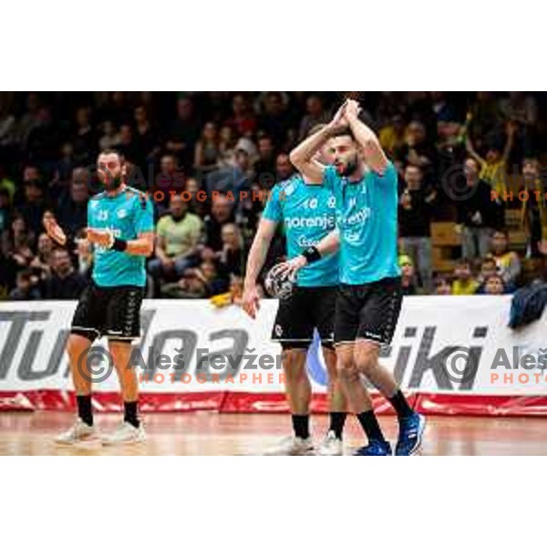 in action during EHF European Cup handball match between Gorenje Velenje and Vojvodina in Red Hall, Velenje, Slovenia on March 25, 2023