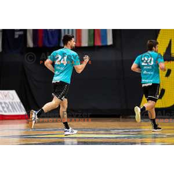 Tilen Sokolic in action during EHF European Cup handball match between Gorenje Velenje and Vojvodina in Red Hall, Velenje, Slovenia on March 25, 2023