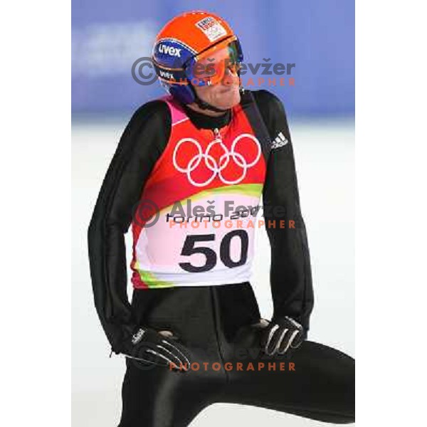 Jakub Janda (CZE) at 90 m individual ski jumping event in Pragelato at Torino 2006 Winter Olympic games, Italy on February 12, 2006