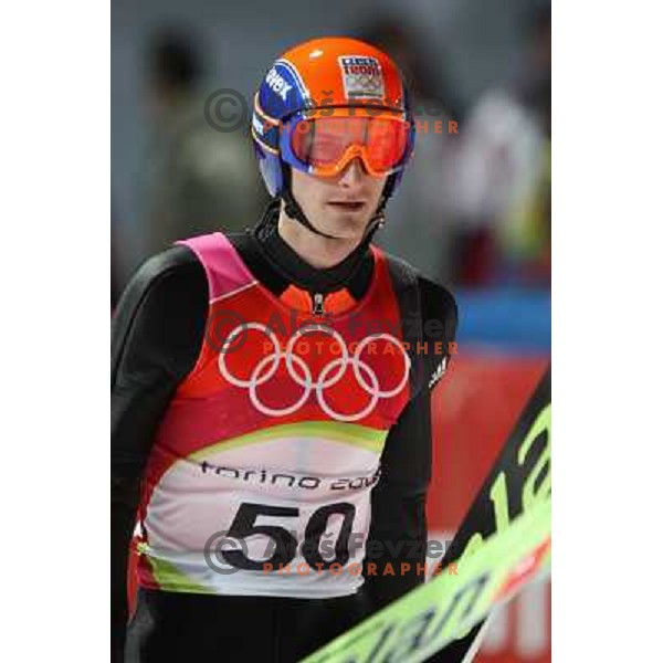 Jakub Janda (CZE) at 90 m individual ski jumping event in Pragelato at Torino 2006 Winter Olympic games, Italy on February 12, 2006