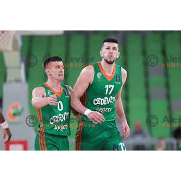 Karlo Matkovic in action during 7days EuroCup 2022-2023 regular season match between Cedevita Olimpija (SLO) and JL Bourg Mincidelice (FRA) in Stozice Arena, Ljubljana, Slovenia on March 29, 2023