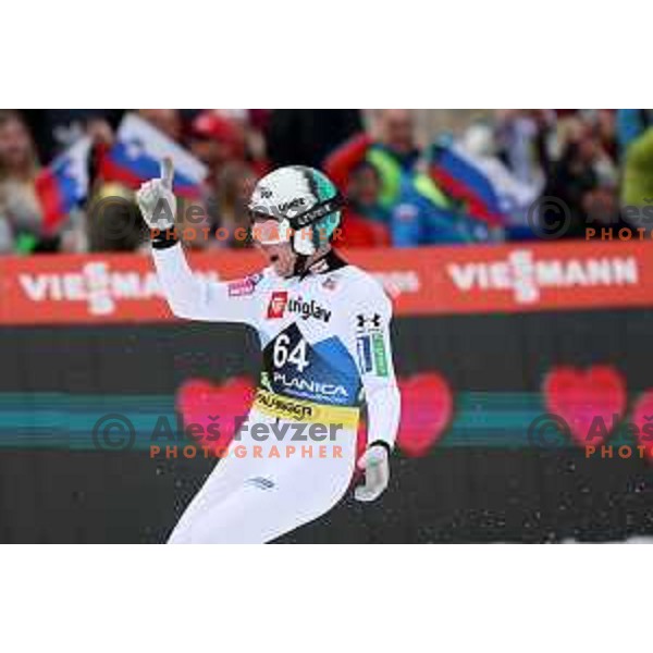 Anze Lanisek (SLO) during Qualification of Men\'s Ski Flying Individual at the Final of FIS Ski jumping World Cup in Planica, Slovenia on March 30, 2023