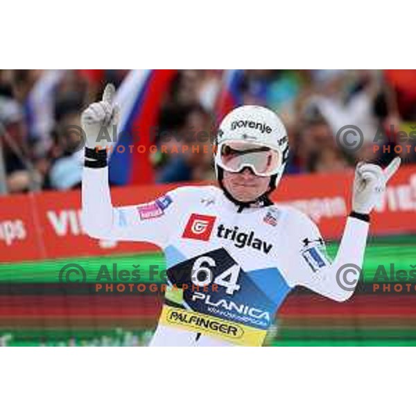Anze Lanisek (SLO) during Qualification of Men\'s Ski Flying Individual at the Final of FIS Ski jumping World Cup in Planica, Slovenia on March 30, 2023