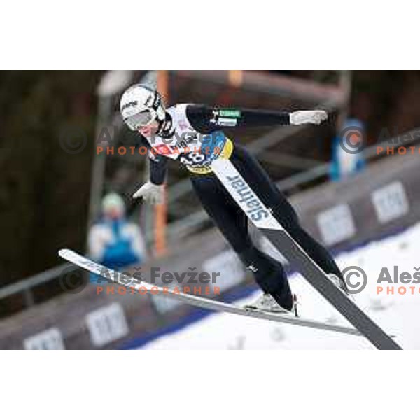 Lovro Kos (SLO) competes in Qualification of Men\'s Ski Flying Individual at the Final of FIS Ski jumping World Cup in Planica, Slovenia on March 30, 2023