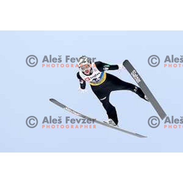 Zak Mogel (SLO) competes in Qualification of Men\'s Ski Flying Individual at the Final of FIS Ski jumping World Cup in Planica, Slovenia on March 30, 2023