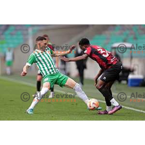 Mario Kvesic in action during Prva Liga Telemach 2022-2023 football match between Olimpija and Tabor Sezana in SRC Stozice, Ljubljana, Slovenia on April 2, 2023 