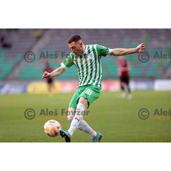 Mario Kvesic in action during Prva Liga Telemach 2022-2023 football match between Olimpija and Tabor Sezana in SRC Stozice, Ljubljana, Slovenia on April 2, 2023 