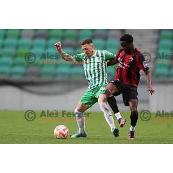 during Prva Liga Telemach 2022-2023 football match between Olimpija and Tabor Sezana in SRC Stozice, Ljubljana, Slovenia on April 2, 2023
