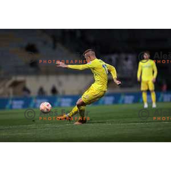 Nermin Hodzic in action during Prva Liga Telemach 2022-2023 football match between Domzale and Mura in Domzale, Slovenia on April 2, 2023