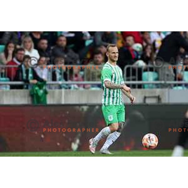 Aljaz Krefl in action during Prva Liga Telemach 2022-2023 football match between Olimpija and Tabor Sezana in SRC Stozice, Ljubljana, Slovenia on April 2, 2023