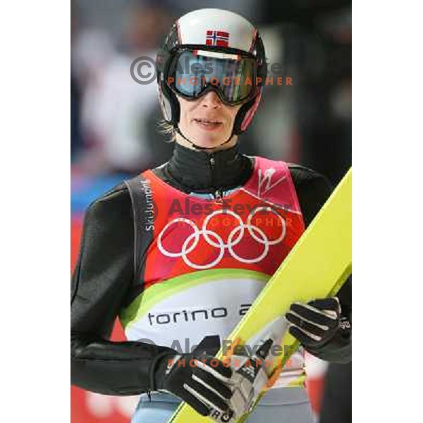 Lars Bystoel (NOR) Olympic champion at 90 m individual ski jumping event in Pragelato at Torino 2006 Winter Olympic games, Italy on February 12, 2006