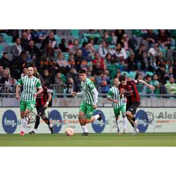 during Prva Liga Telemach 2022-2023 football match between Olimpija and Tabor Sezana in SRC Stozice, Ljubljana, Slovenia on April 2, 2023