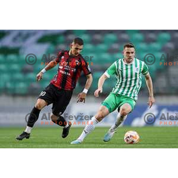 during Prva Liga Telemach 2022-2023 football match between Olimpija and Tabor Sezana in SRC Stozice, Ljubljana, Slovenia on April 2, 2023