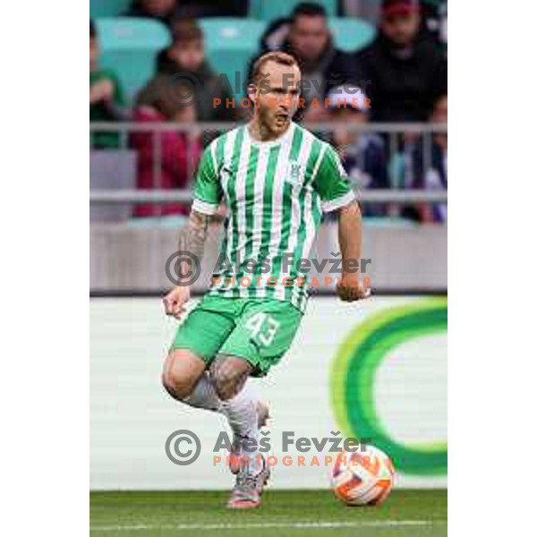 Aljaz Krefl in action during Prva Liga Telemach 2022-2023 football match between Olimpija and Tabor Sezana in SRC Stozice, Ljubljana, Slovenia on April 2, 2023
