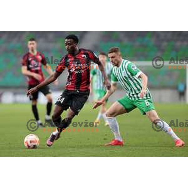 during Prva Liga Telemach 2022-2023 football match between Olimpija and Tabor Sezana in SRC Stozice, Ljubljana, Slovenia on April 2, 2023
