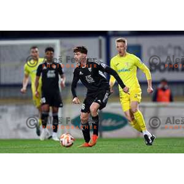 Filippo Tripi in action during Prva Liga Telemach 2022-2023 football match between Domzale and Mura in Domzale, Slovenia on April 2, 2023