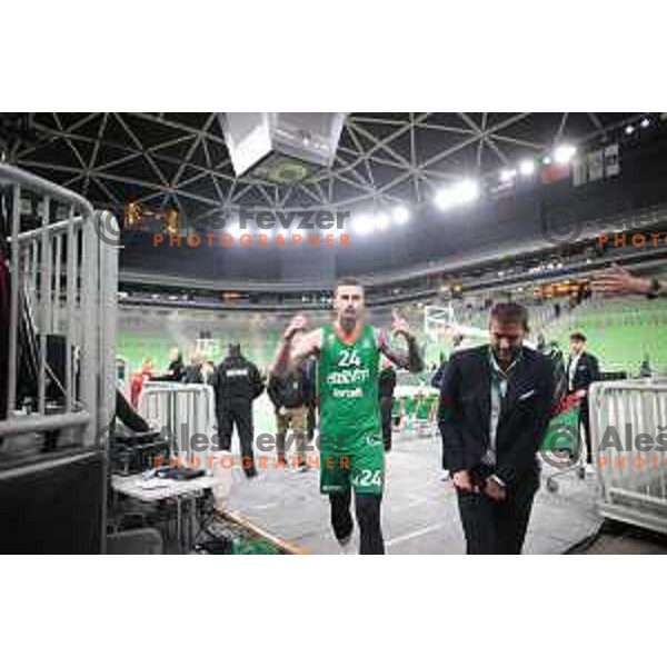 in action during ABA league 2022-2033 regular season match between Cedevita Olimpija and SC Derby in Ljubljana, Slovenia on April 4, 2023