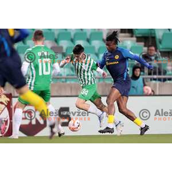 In action during quarter-final of Pivovarna Union Slovenian Cup football match between Olimpija and Celje in SRC Stozice, Ljubljana, Slovenia on April 6, 2023