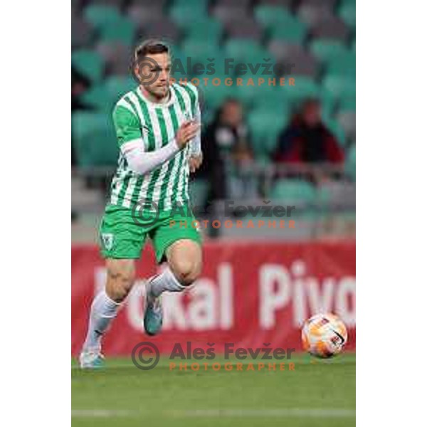 In action during quarter-final of Pivovarna Union Slovenian Cup football match between Olimpija and Celje in SRC Stozice, Ljubljana, Slovenia on April 6, 2023