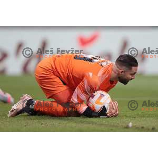 In action during quarter-final of Pivovarna Union Slovenian Cup football match between Olimpija and Celje in SRC Stozice, Ljubljana, Slovenia on April 6, 2023